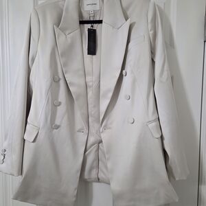 Banana Republic Cream Double-Breasted Blazer